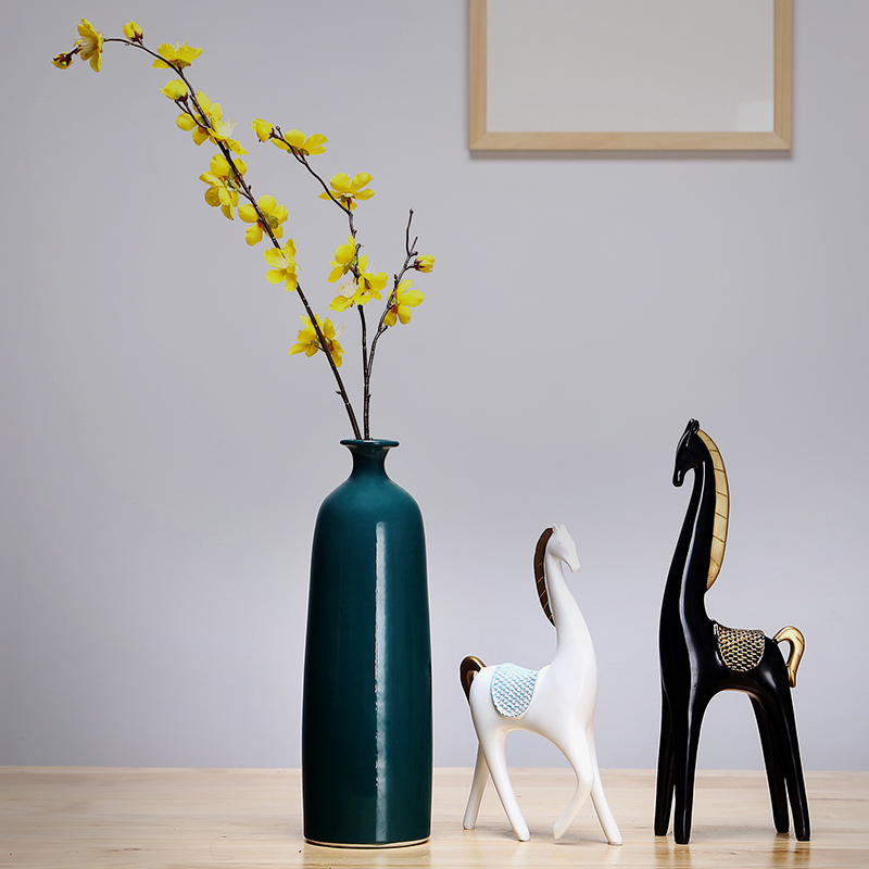 Jingdezhen ceramics vase manual sitting room porch place flower arranging the study of new Chinese style adornment three - piece suit