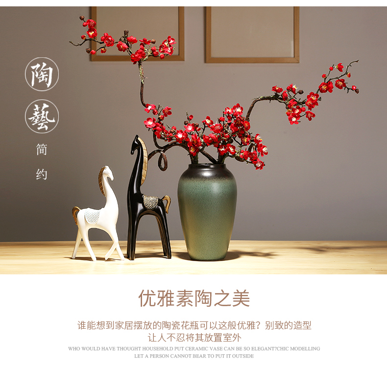 Jingdezhen ceramics craft vase creative I and contracted sitting room of Chinese style household dry flower arranging flowers decorative furnishing articles