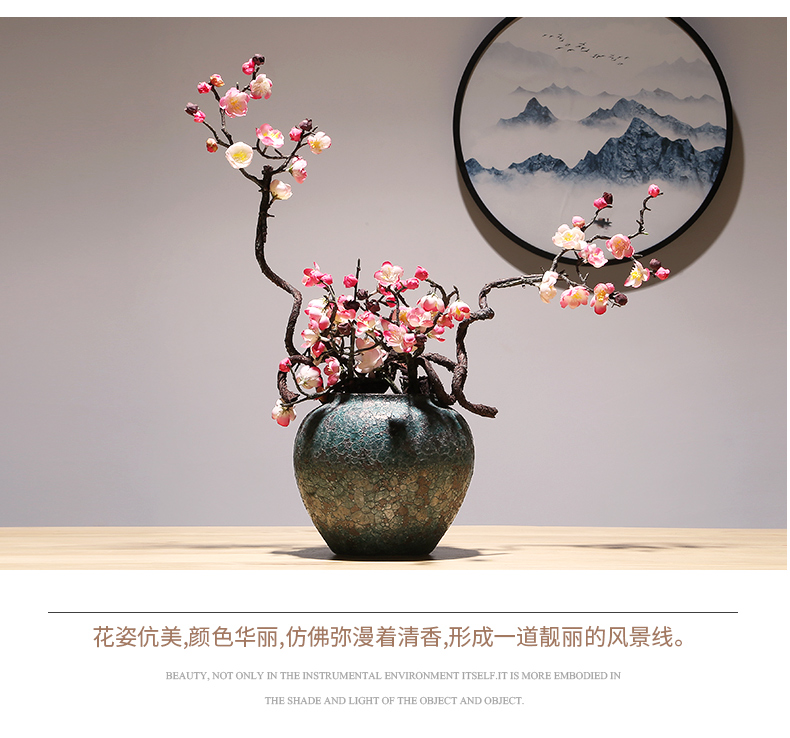 Jingdezhen modern creative craft vase household decoration vase of TV bar face new Chinese pottery and porcelain vase