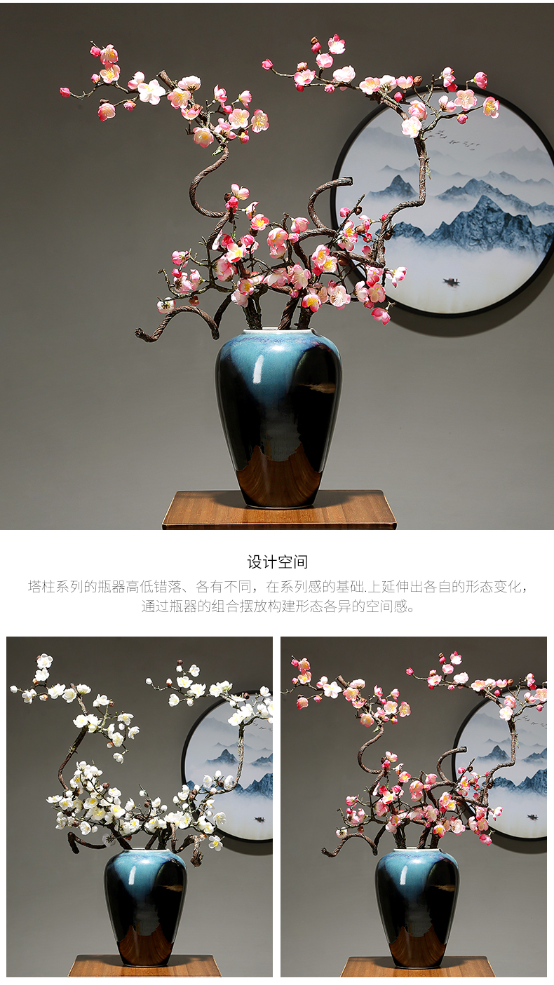 Pottery and porcelain vase creative light much manual sitting room porch dried flowers flower arrangement furnishing articles table decoration home decoration