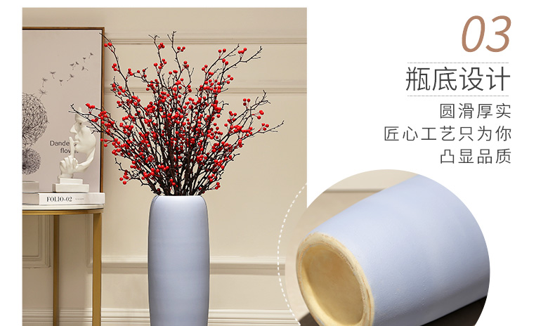 The New Chinese zen large ground vase household study simulation ceramics from dried flowers flower arrangement sitting room porch place