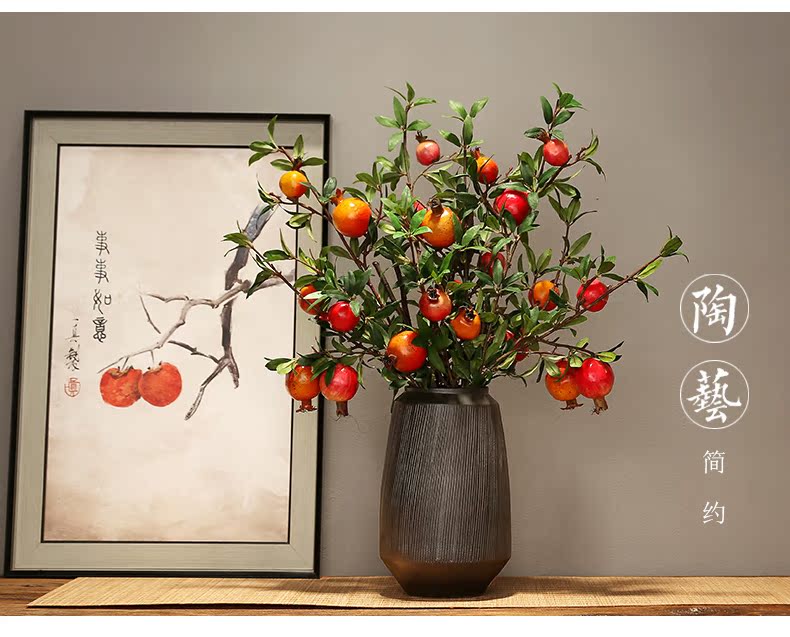 Jingdezhen modern household living room TV cabinet dry flower vase porch place new Chinese pottery and porcelain vase decoration