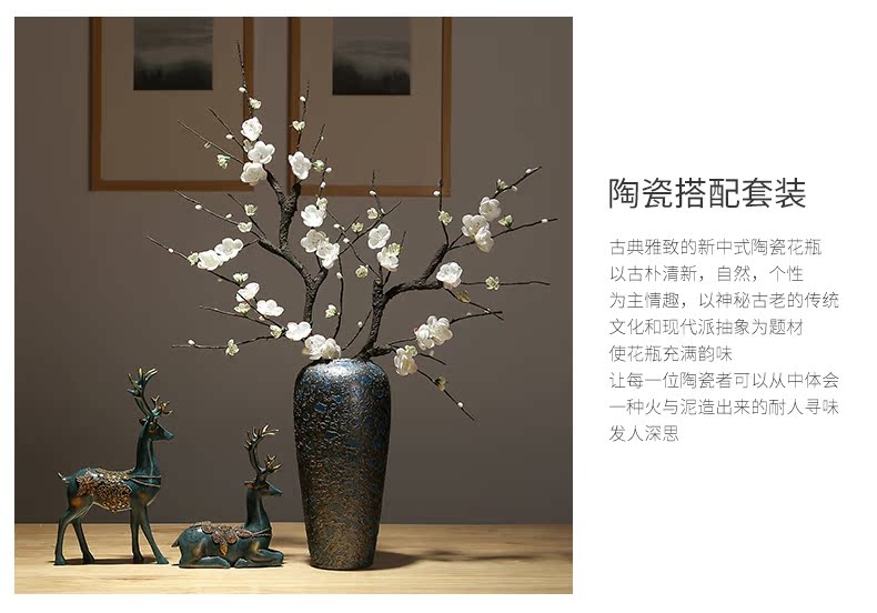 New Chinese style is contracted vase dried flowers decorative home furnishing articles sitting room flower arranging simulation ceramics decoration