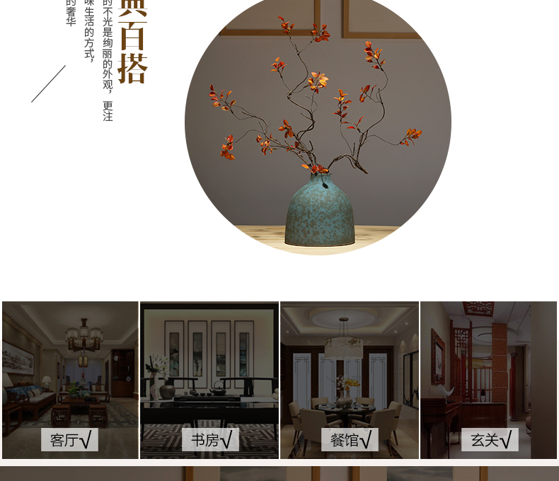 New Chinese style zen furnishing articles vase made handicrafts sitting room porch floret bottle of TV bar face