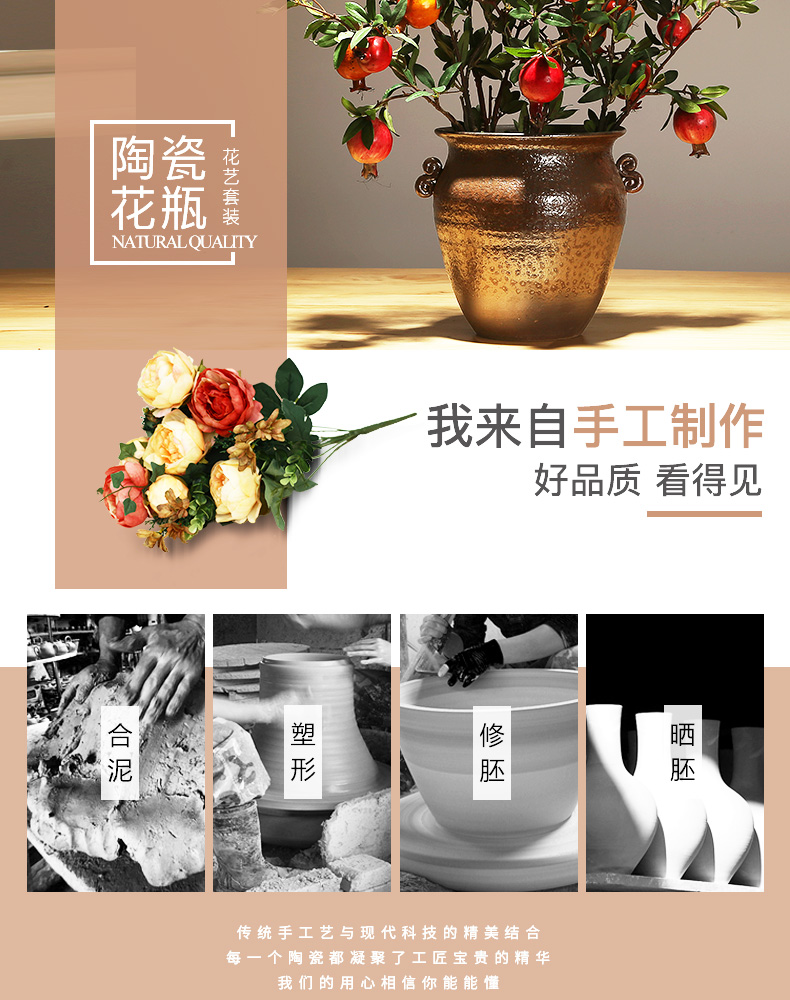 New Chinese style dry flower vase furnishing articles of jingdezhen ceramics home sitting room porch decoration flower arranging flower decoration