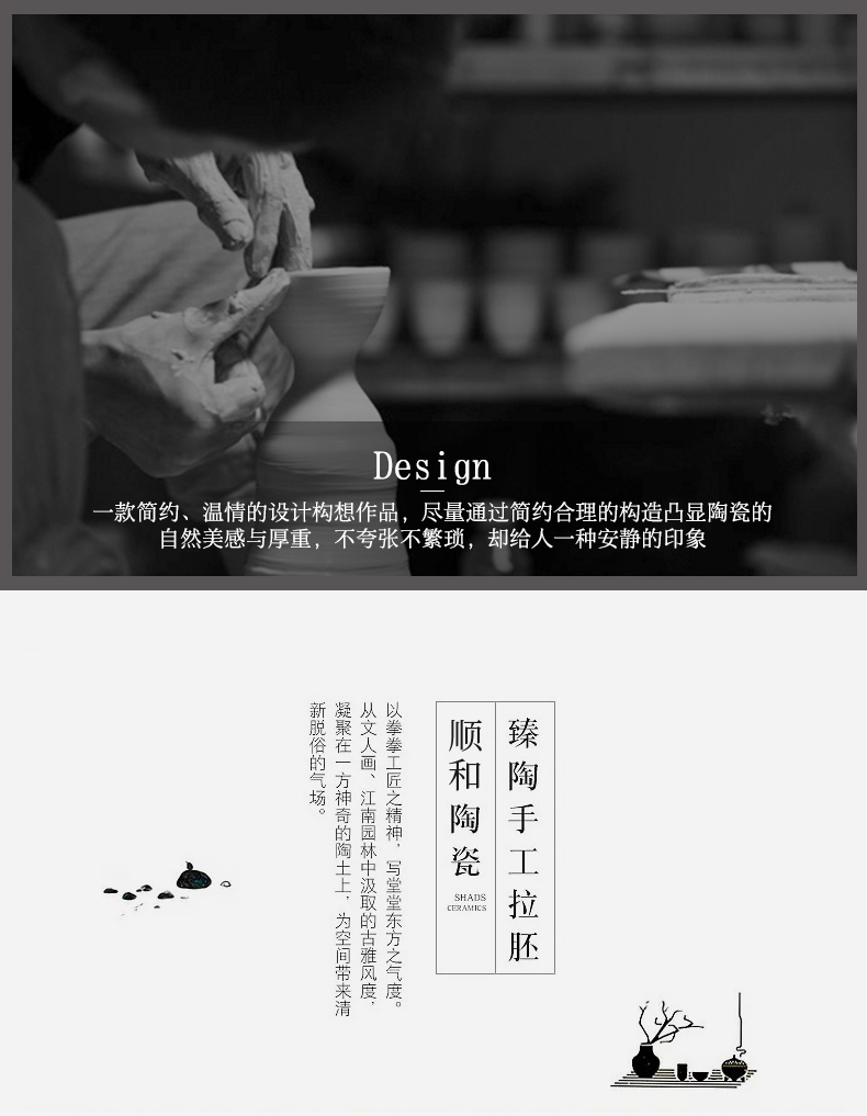Jingdezhen ceramic vases, new Chinese style is contracted modern flower arranging dried squid living room a study place porcelain decoration