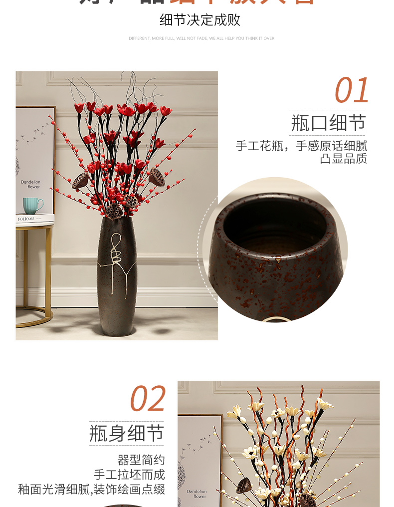 Jingdezhen I and contracted ceramic vase landing place home sitting room European - style flower arranging large dry flower adornment