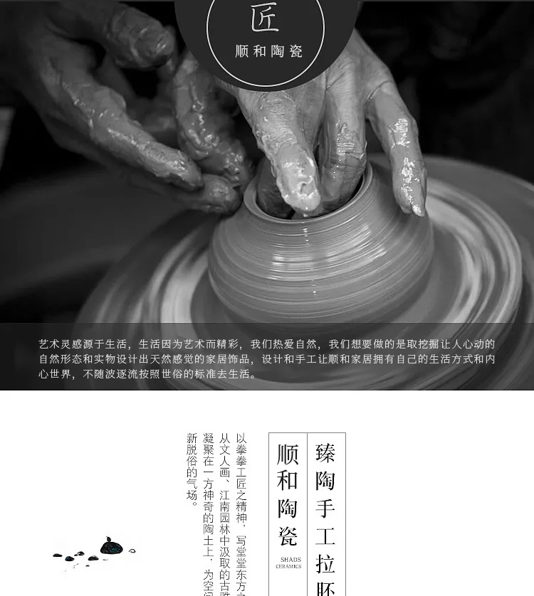 Jingdezhen ceramics vases, I and contracted study of new Chinese style living room porch simulation dry flower arranging flowers is placed