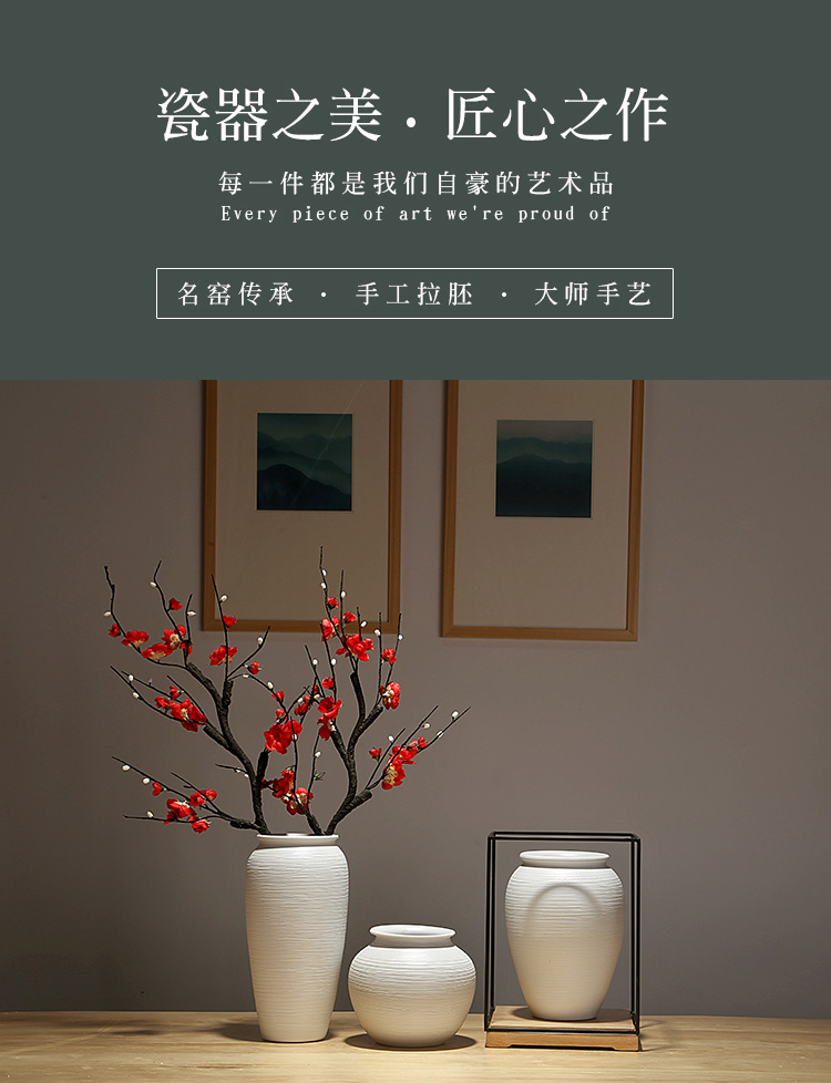 Jingdezhen ceramics craft creative new Chinese style household vase sitting room porch decoration furnishing articles dried flower arranging flowers