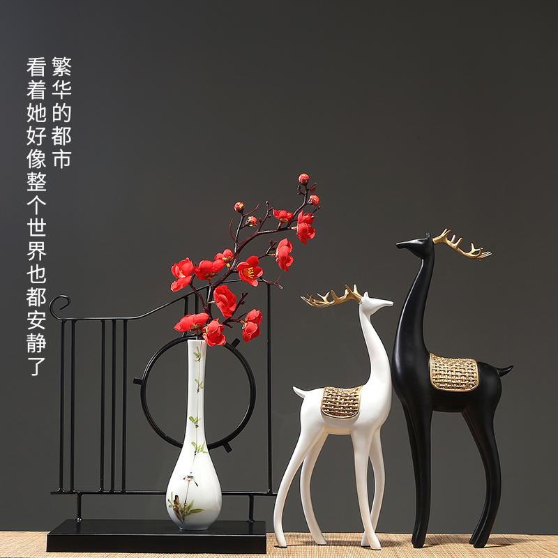 Jingdezhen ceramic vases, ceramic vases, flower arrangement sitting room porch decoration home decoration furnishing articles pottery flower