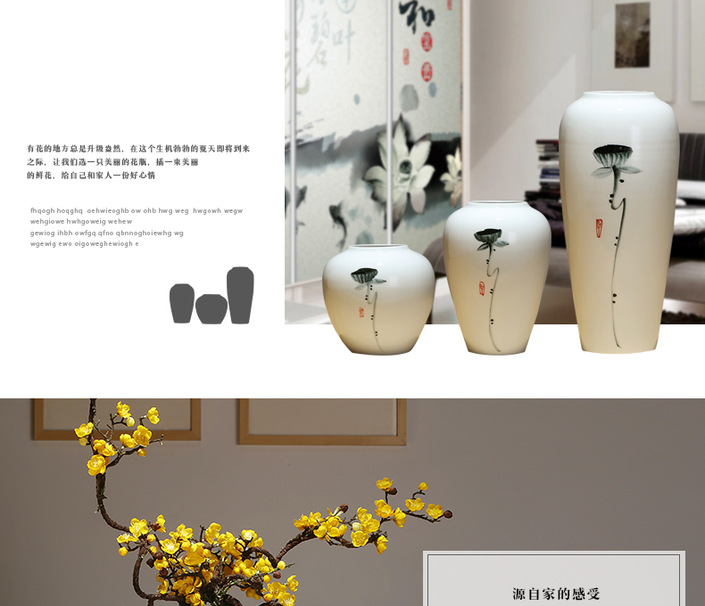 Jingdezhen ceramics craft vase, I and contracted household vase TV ark, new Chinese style porch vase furnishing articles