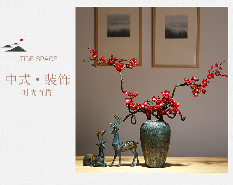 Jingdezhen modern new Chinese checking porcelain ceramic vase TV ark, sitting room porch home furnishing articles