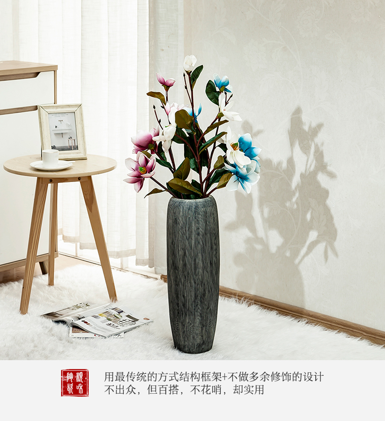 The ground simulation flower vase household adornment sitting room European - style large - sized ceramic flower arranging dried flower vase creative furnishing articles