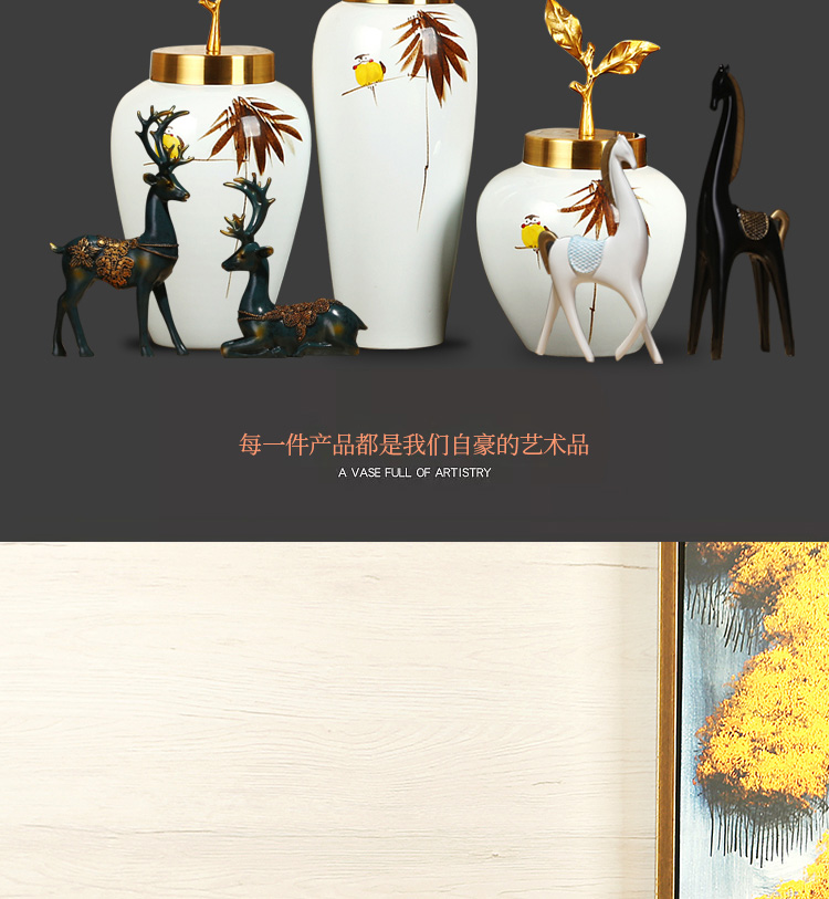 Jingdezhen ceramics vase furnishing articles manually new Chinese style suit dry flower arranging flowers I and contracted sitting room arts and crafts