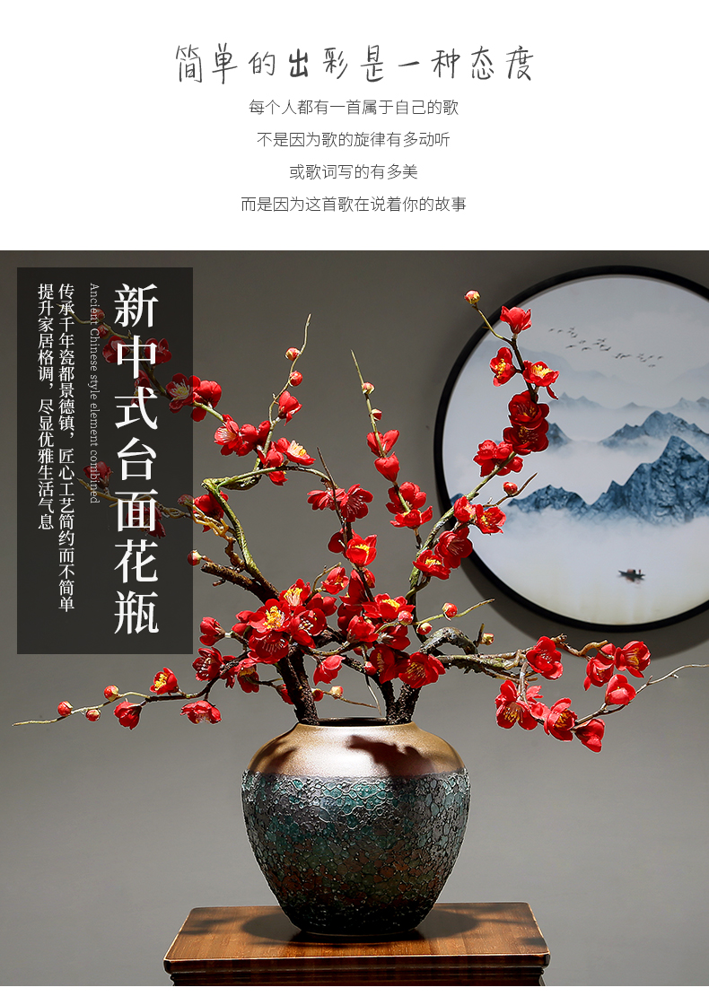 Jingdezhen ceramic flower European - style wine cabinet decoration modern creative flower arranging furnishing articles sitting room household porcelain table by hand