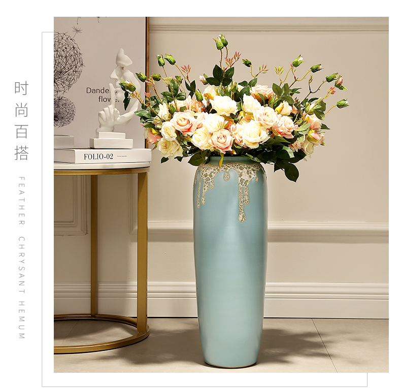 European large ground ceramic vase decoration company in furnishing articles I and contracted home sitting room porch flower arrangement