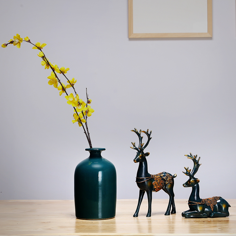 Jingdezhen ceramics vase manual sitting room porch place flower arranging the study of new Chinese style adornment three - piece suit
