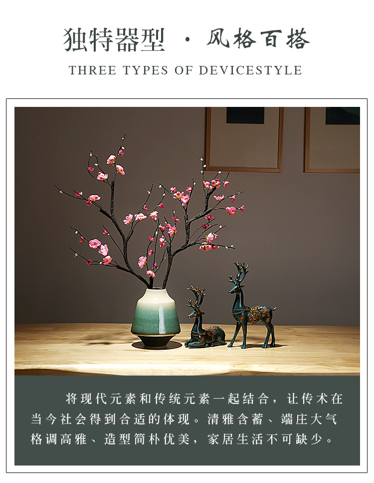 Jingdezhen ceramics by hand vase modern new Chinese style living room porch home dry flower arranging flowers adornment furnishing articles