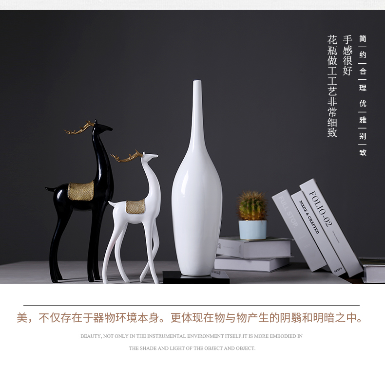 European ceramic vase modern creative home sitting room porch decoration Nordic light TV ark key-2 luxury furnishing articles ornament