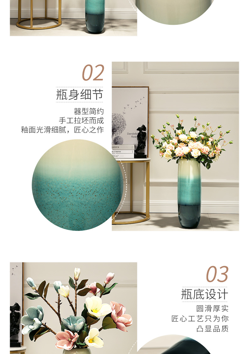 Jingdezhen European large ground vases, I and contracted sitting room study ceramic flower arranging flower, adornment is placed