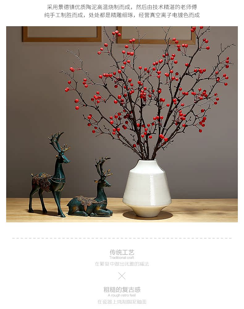 Jingdezhen ceramic dry flower vase furnishing articles table sitting room adornment creative decoration television wine home arranging flowers