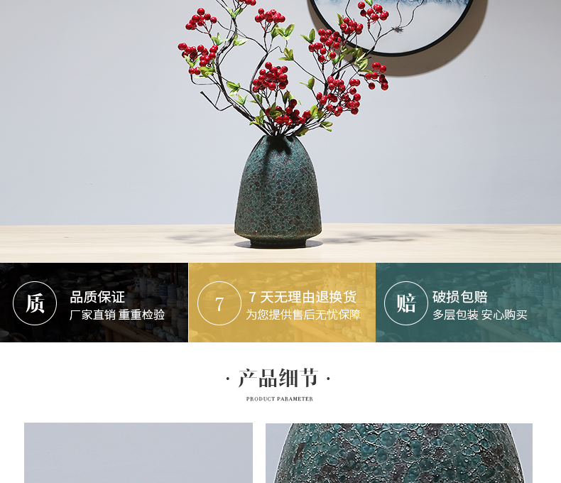 The New Chinese zen furnishing articles pottery vase combination of jingdezhen ceramic vases, mesa flower arranging flower implement sitting room adornment