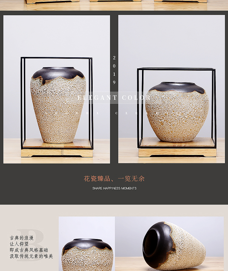 Jingdezhen ceramics vase creative manual Chinese study, the sitting room porch place dried flowers flower arrangement craft