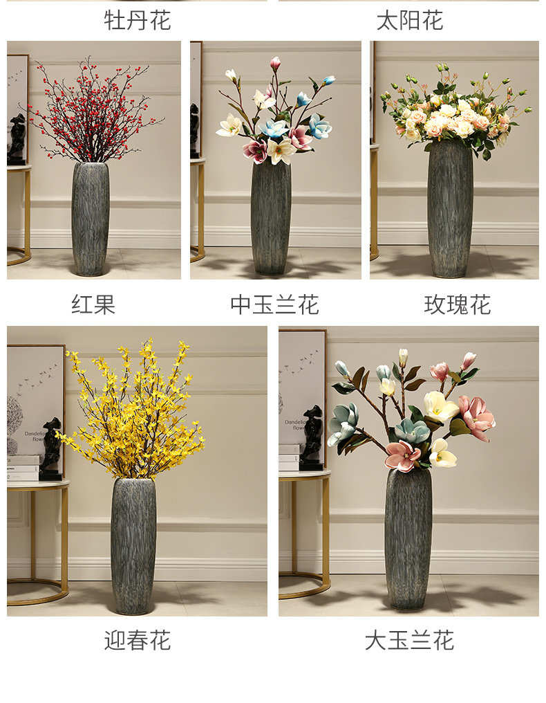I and contracted TV wall in the living room floor vase flower arranging decorative dried flowers place jingdezhen European ceramic decoration