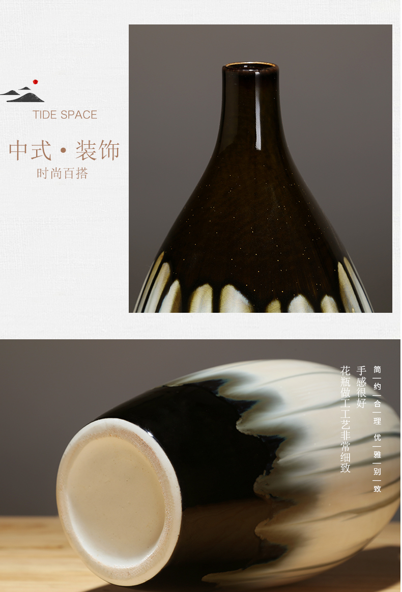 Jingdezhen ceramics from modern home sitting room place, a new Chinese zen artificial flowers dried flower vase set decoration