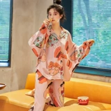 Осенняя демисезонная пижама, хлопковый милый лонгслив для школьников, демисезонный комплект, в корейском стиле, большой размер