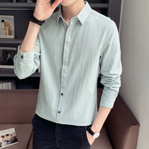 Spring Clothing Shirt Mens Long Sleeves 2022 New Spring Autumn Season Clothes Casual Shirt 100 hitch Han version Trend handsome blouse