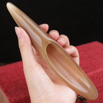 Natural white water horn gua sha tube for the whole body to clear the meridians face eyes back gua sha plate points and tendons