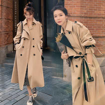 Windbreaker womens mid-length 2021 spring and autumn new Korean version popular over-the-knee temperament British style autumn top jacket