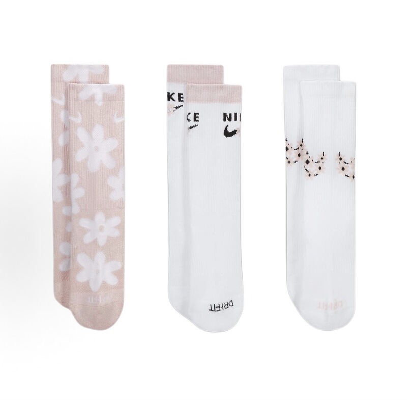 Nike Casual Floral Print Pink Cherry Blossom Women's Pure Cotton Autumn and Winter Long Socks Children's Socks Dh6297