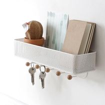 2] umbra white metal wood storage rack porch storage box wall key