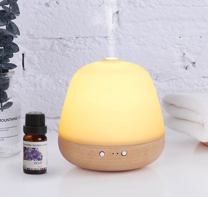 New Product] Humidifying Aroma Diffuser 8 Hours Fog Beech Solid Wood Base Essential Oil Diffuser Aroma Diffuser 180ml