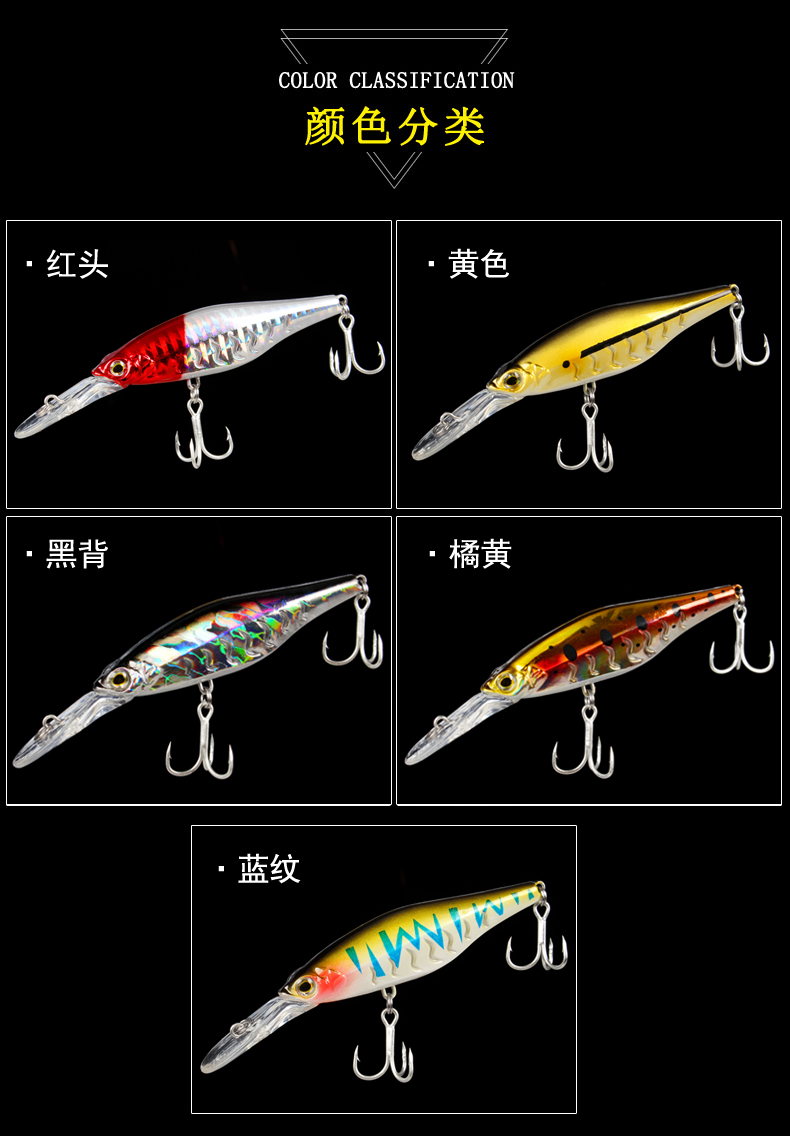 Sinking Minnow Lures Shallow Diving Minnow Baits Fresh Water Bass Swimbait Tackle Gear