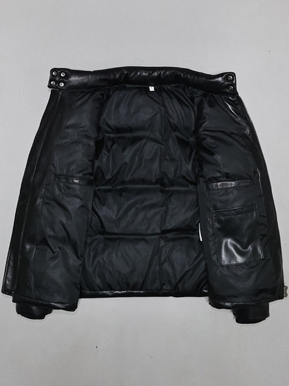 男女立领真皮羽绒服头层绵羊真皮皮衣修身青年廓形简约加厚保暖丰