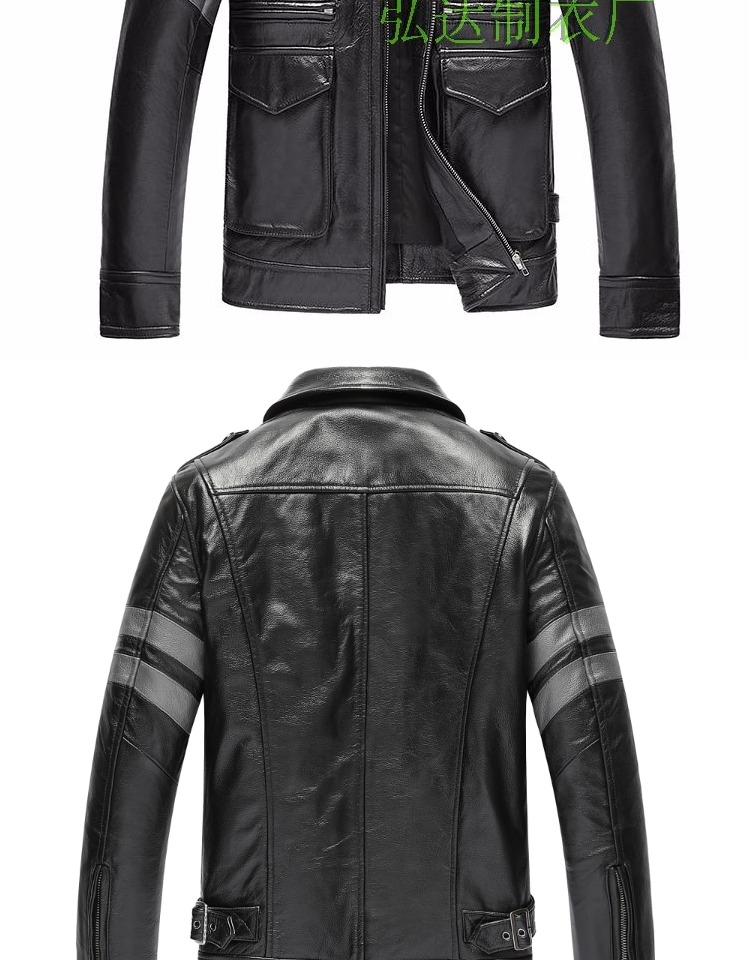 2018 mùa thu biohazard M65 da bò da người đàn ông da của phần ngắn slim jacket jacket bay xe máy quần áo triều áo khoác len nam