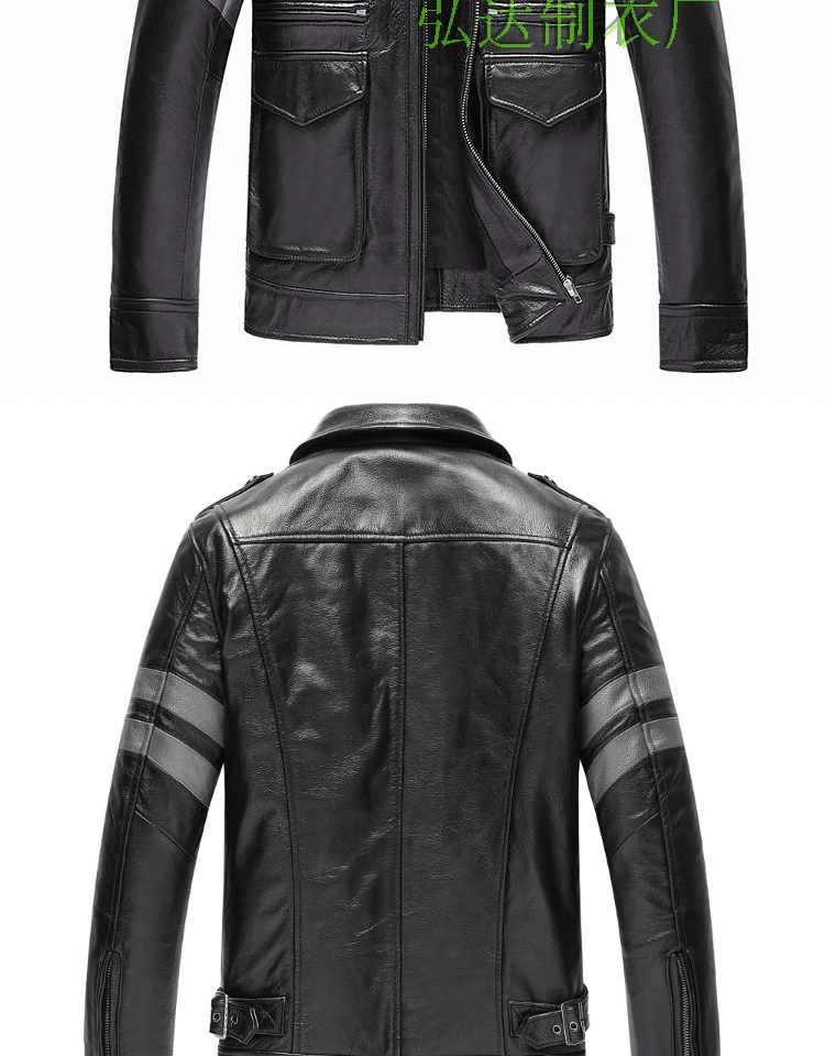 2018 mùa thu biohazard M65 da bò da người đàn ông da của phần ngắn slim jacket jacket bay xe máy quần áo triều áo phao lông vũ