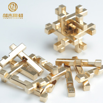 Copper creative adult educational toys Luban keyhole Ming lock Twenty-four Kongming lock intellectual unlock toy entertainment