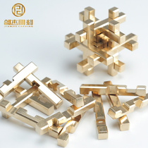 Copper creative adult educational toy Luban lock Kong Ming lock twenty-four Kongming lock intellectual unlock Toy Entertainment