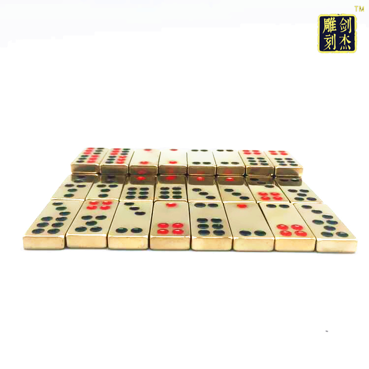 Đồng thau tại chỗ Pai Gow đạo cụ Mahjong sodom thương hiệu vàng địa phương nhỏ kèn lớn chín thương hiệu hàng đầu gia súc Quảng Đông chín ngày chín - Các lớp học Mạt chược / Cờ vua / giáo dục bộ mạt chược mini