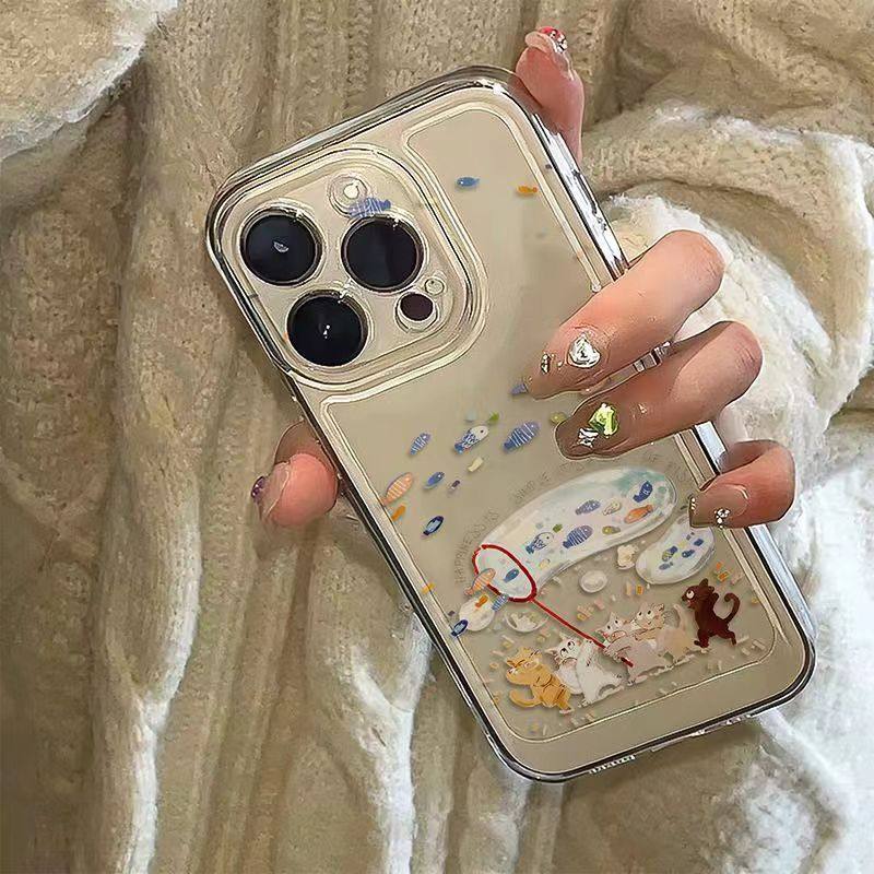 Fishing Cat-Themed Phone Case Suitable for Apple 16, iPhone 15 Pro Max, 14, 13, 12, 11, Huawei Honor 60, New Oppo Reno 8, Xiaomi 17, Redmi, Vivo Y76S/X80/X90