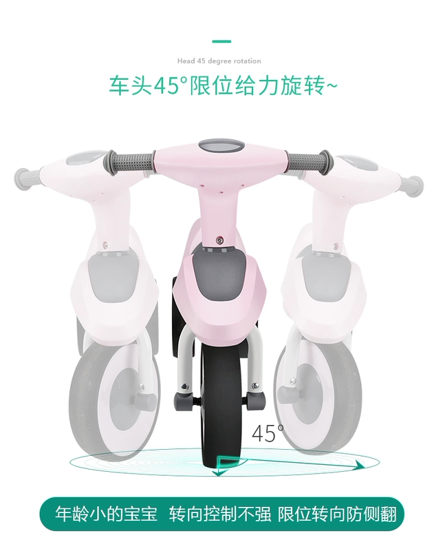 Miu xe cân bằng trẻ em trượt 1-3-5 tuổi trẻ sơ sinh không có bàn đạp xe ba bánh đi bộ - Smart Scooter xe thăng bằng enfa