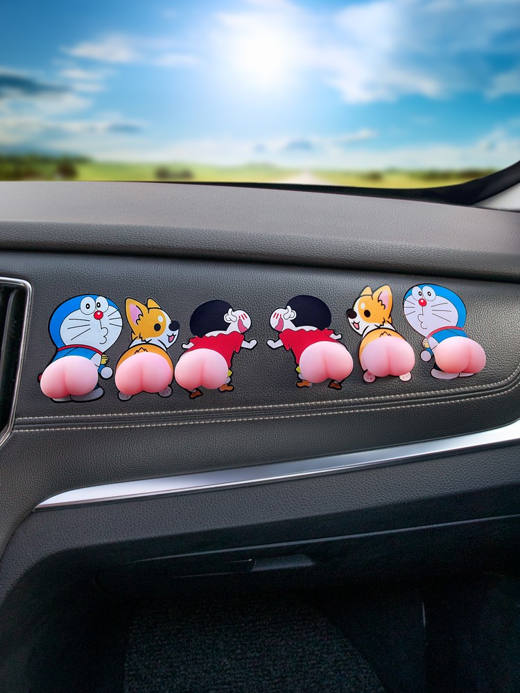 Car Doors Crash-proof Strips Wax Pen Little New Cartoon Silicone Fart Back Photos Anti-Scrape Shitty God Instrumental Butt Car Sticker