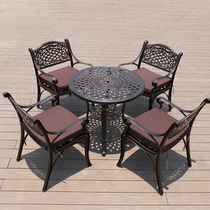 Outdoor tables and chairs Simple leisure Garden Wrought iron coffee room Balcony tables and chairs three or five sets of combination cast aluminum furniture