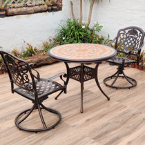 Swivel Chair Outdoor Patio area View table and chairs aluminium alloy backrest swivel balcony Leisure chair Waterproof Sunscreen