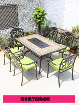 Eurostyle Courtyard Terrace Garden Terrace Garden Villa Outdoor Leisure Home Outside Swing Electric Grill Table And Chairs Commercial Use Smoke-free Barbecue Grill