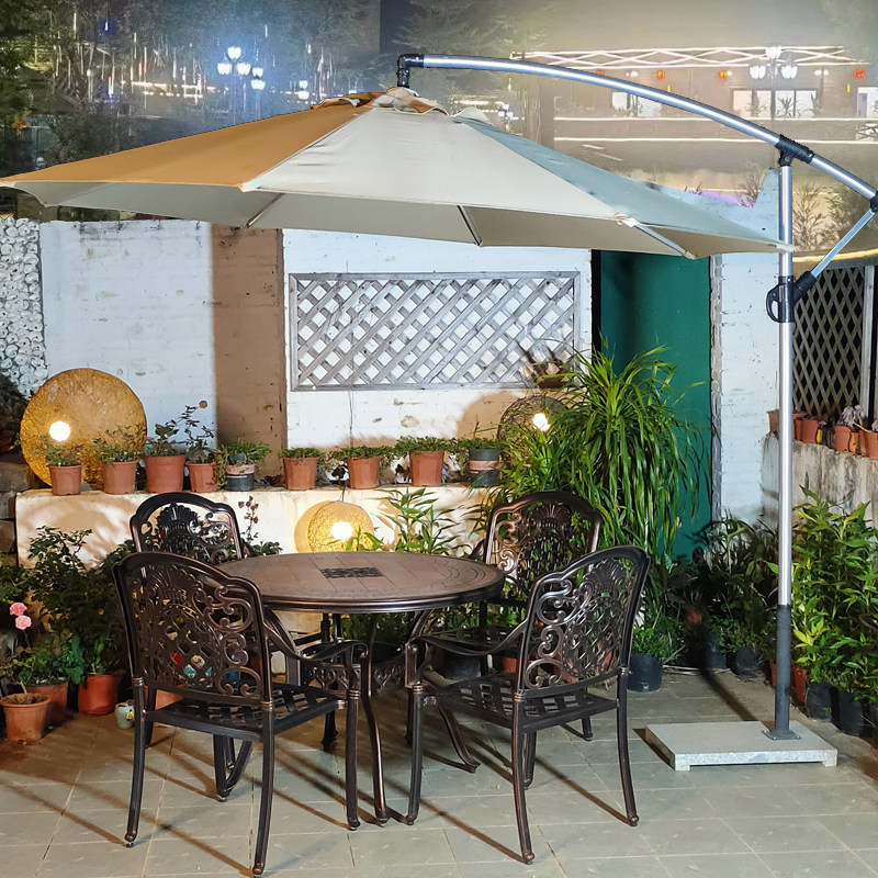 Mcco Outdoor Outdoor Table And Chairs Combined Balcony Casual Iron Art Courtyard Garden Cast Aluminum Table And Chairs Five Sets Stone Table